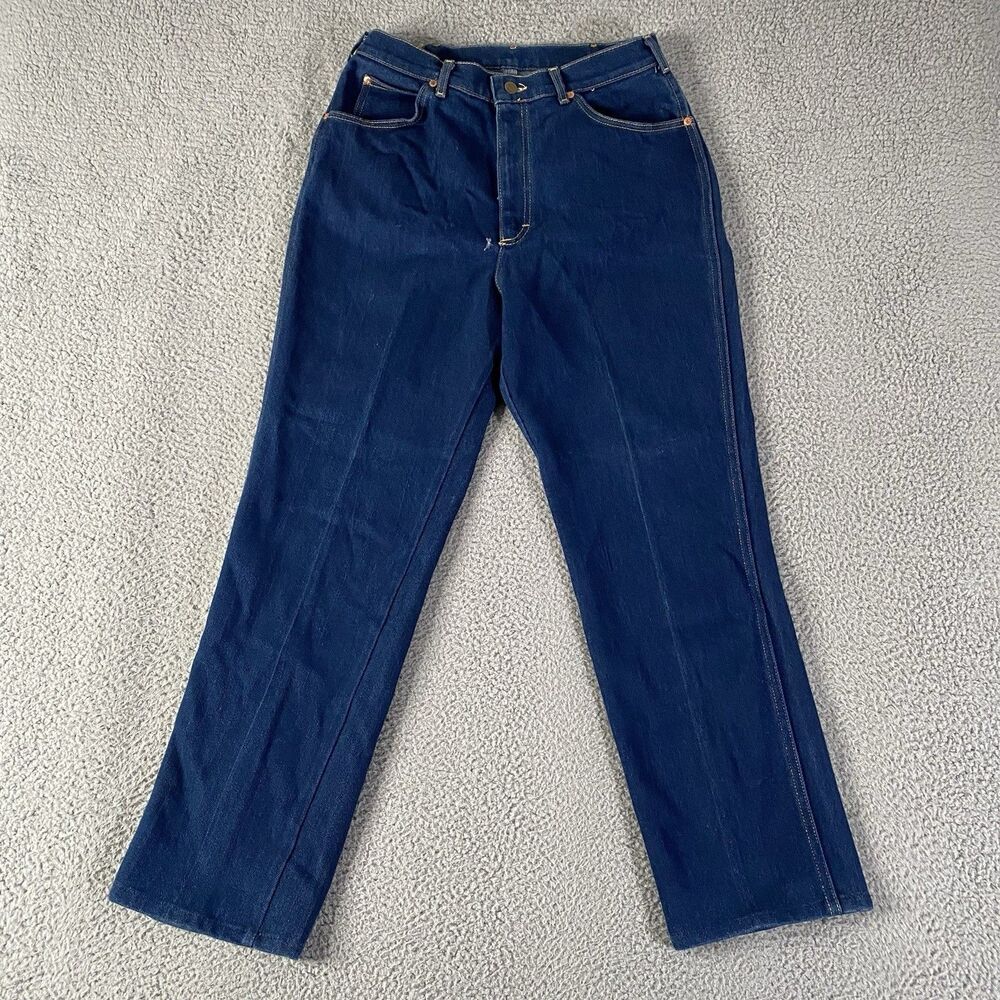 Vintage Lee Riders Jeans Mens 30x29 Blue Polyester Blend USA Union Made (Tag 32) - Picture 1 of 16